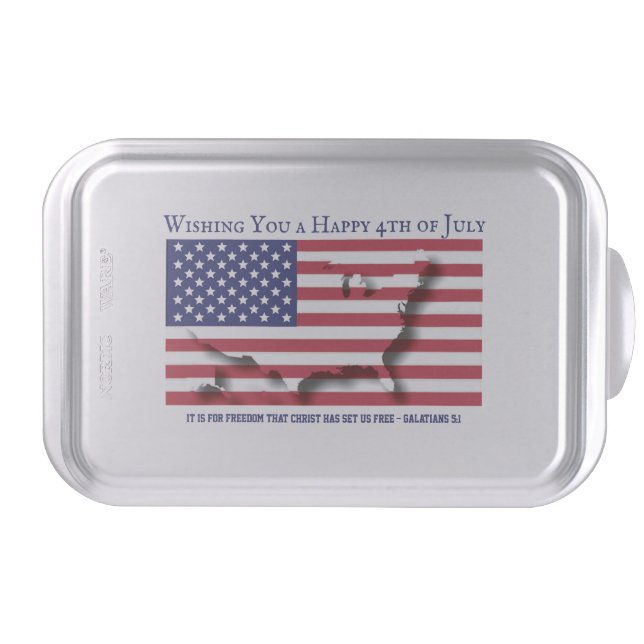Patriotic 4TH JULY Custom USA FLAG Cake Pan (Front)