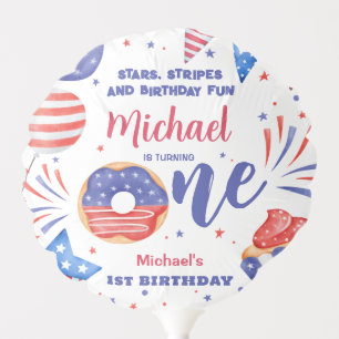 Patriotic 4th of July 1st Birthday Party Balloon
