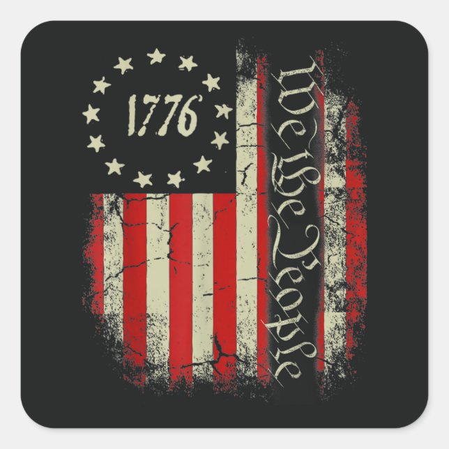  Patriotic 4th of July America Square Sticker (Front)