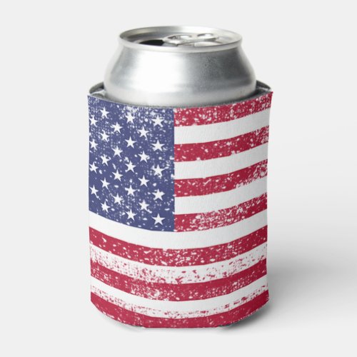 Patriotic 4th Of July American Flag Can Cooler