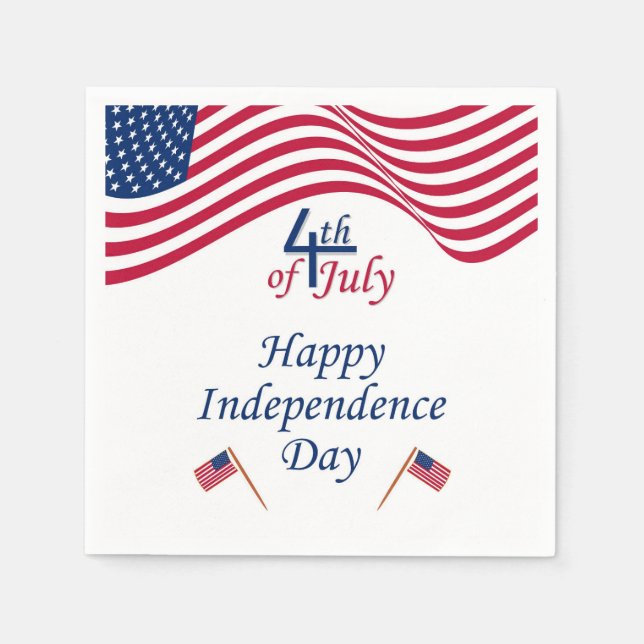 Patriotic 4th of July American Flag Napkins (Front)