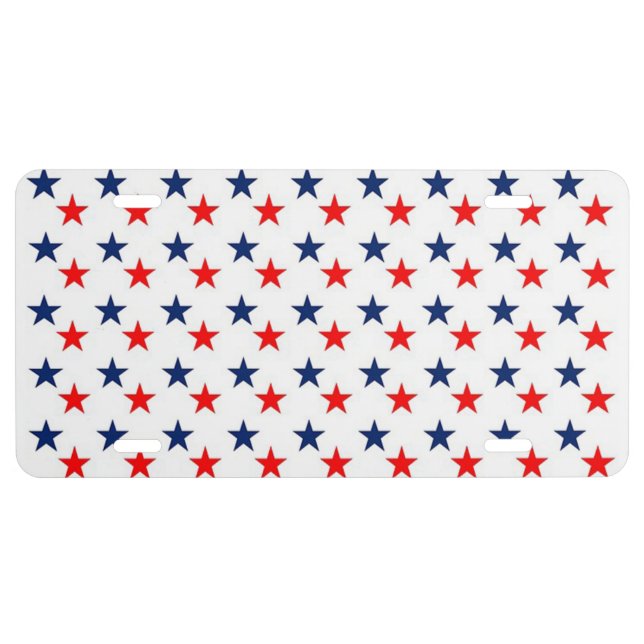 Patriotic 4th Of July American Flag,Stars License Plate (Front)