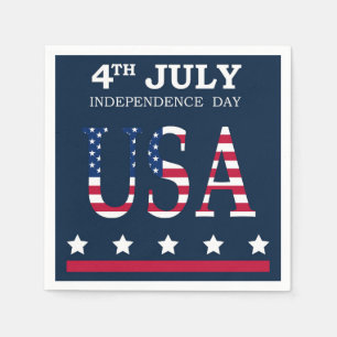 Patriotic 4th of July American Flag Stars Stripes Napkins