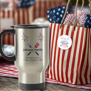 Patriotic 4th of July BBQ Cookout America 250th Travel Mug