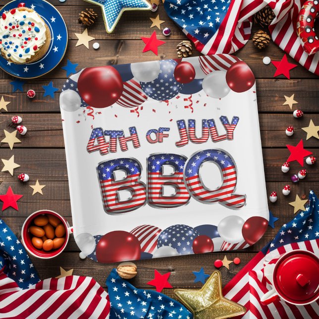 Patriotic 4th of July BBQ Paper Plates (Patriotic 4th of July BBQ Paper Plates)