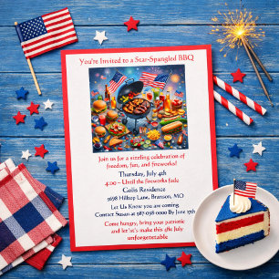 Patriotic 4th of July BBQ / Party Invitation