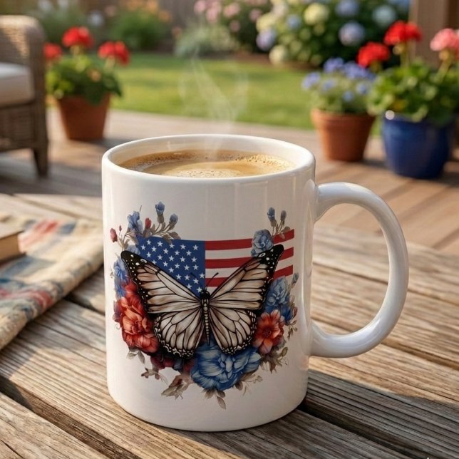 Patriotic 4th Of July Butterfly Coffee Mug (Creator Uploaded)