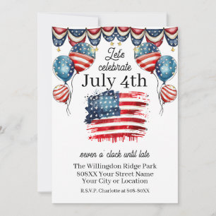 Patriotic 4th of July Celebration Invitation