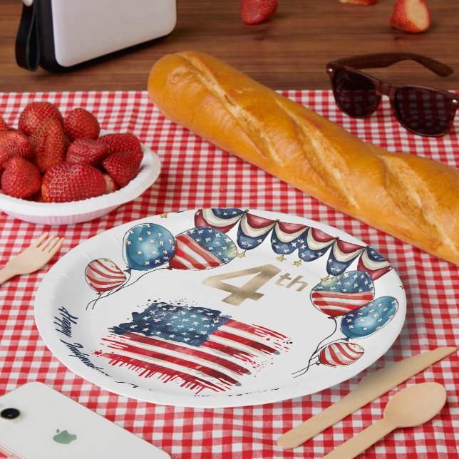 Patriotic 4th of July Celebration Paper Plates (Picnic)