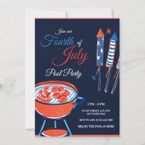 Patriotic 4th of July Celebration Party Invitation
