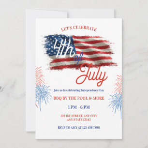 Patriotic 4th of July Celebration Party Invitation