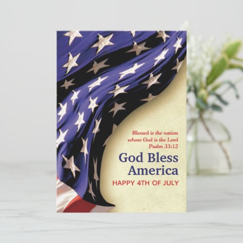 Patriotic 4TH OF JULY Christian Holiday Card