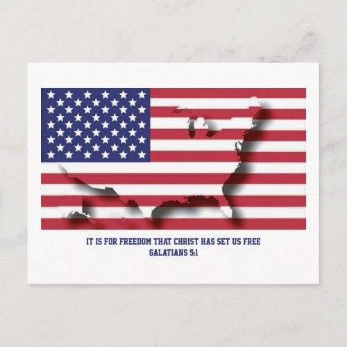 Patriotic 4TH OF JULY Christian Postcard