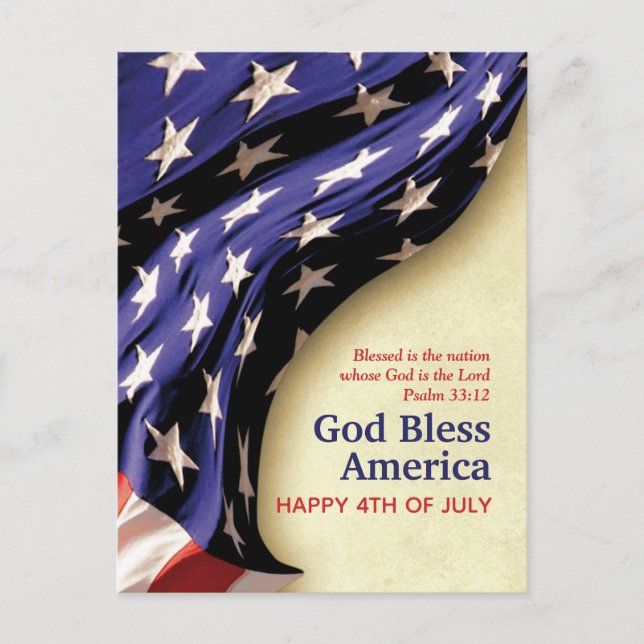 Patriotic 4TH OF JULY Christian Postcard (Front)