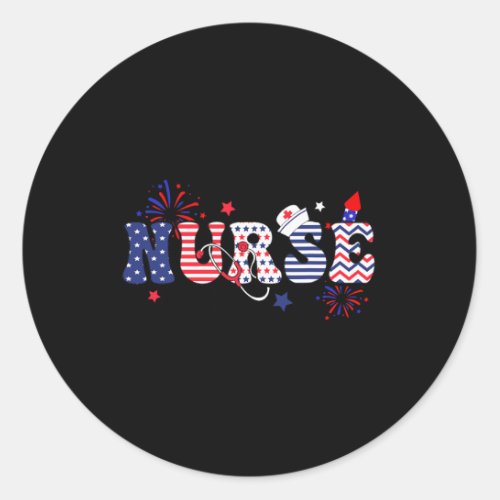 Patriotic 4th Of July  Classic Round Sticker