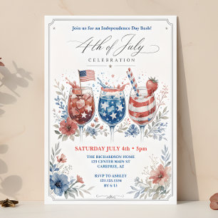 Patriotic 4th of July Cocktail Celebration Invitation