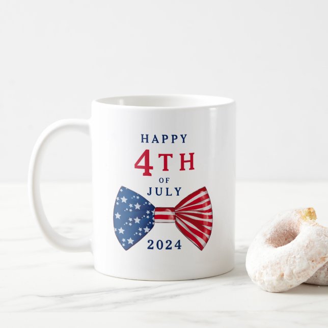 Patriotic 4th Of July  Coffee Mug (With Donut)