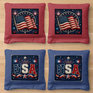 Patriotic 4th of July Cornhole Game Bags