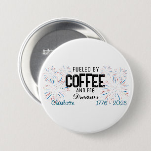Patriotic 4th of July Custom Name Button
