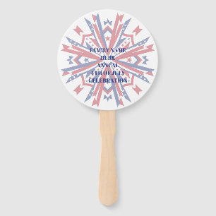 Patriotic 4th of July Customizable Family Hand Fan