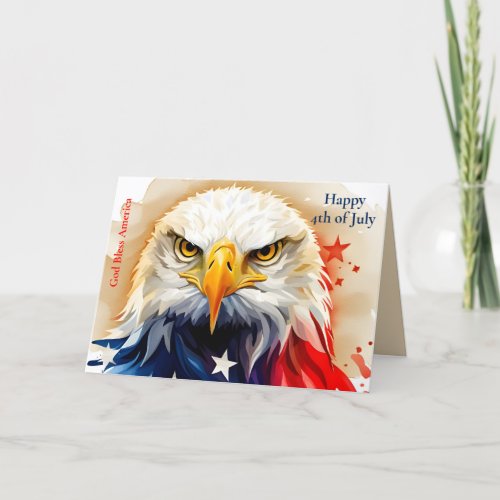 Patriotic 4th of July Eagle USA Postcard