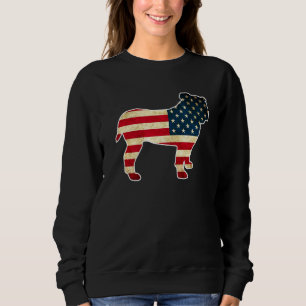 Patriotic 4th Of July English Bulldog Dog American Sweatshirt