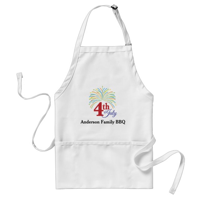 Patriotic 4th of July Family BBQ Adult Apron (Front)