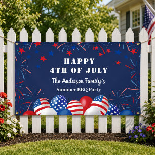 Patriotic 4th of July Family BBQ Party Custom Banner