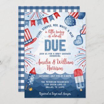 Patriotic 4th Of July Fireworks Baby Shower Invitation by PerfectPrintableCo at Zazzle