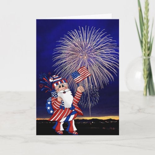 Patriotic 4th of July Fireworks Card