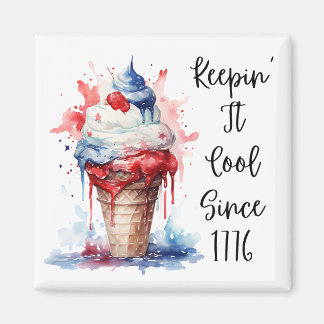 Patriotic 4th of July Ice Cream T-Shirt Magnet