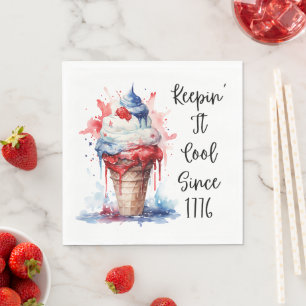 Patriotic 4th of July Ice Cream T-Shirt Napkins