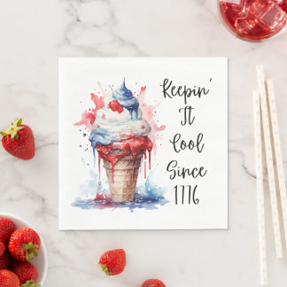 Patriotic 4th of July Ice Cream T-Shirt Napkins