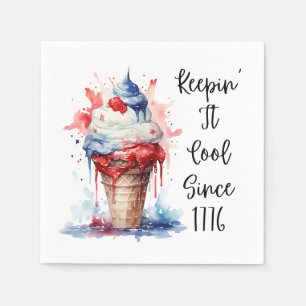 Patriotic 4th of July Ice Cream T-Shirt Napkins