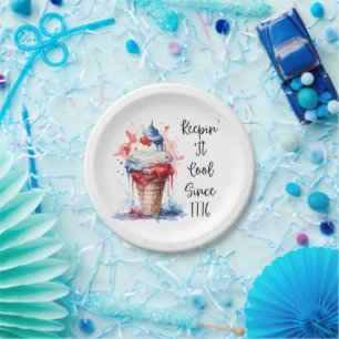 Patriotic 4th of July Ice Cream T-Shirt Paper Plates