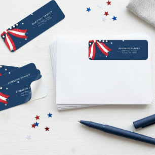 Patriotic 4th of July Independence Day Addres Label