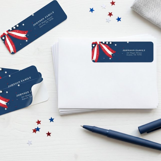 Patriotic 4th of July Independence Day Addres Label (Creator Uploaded)