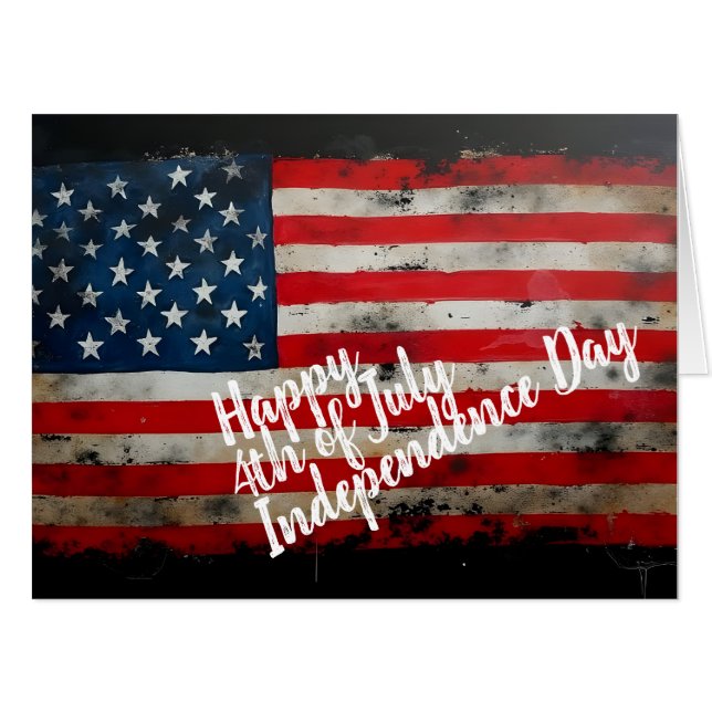 Patriotic 4th of July Independence Day Art Card (Front Horizontal)