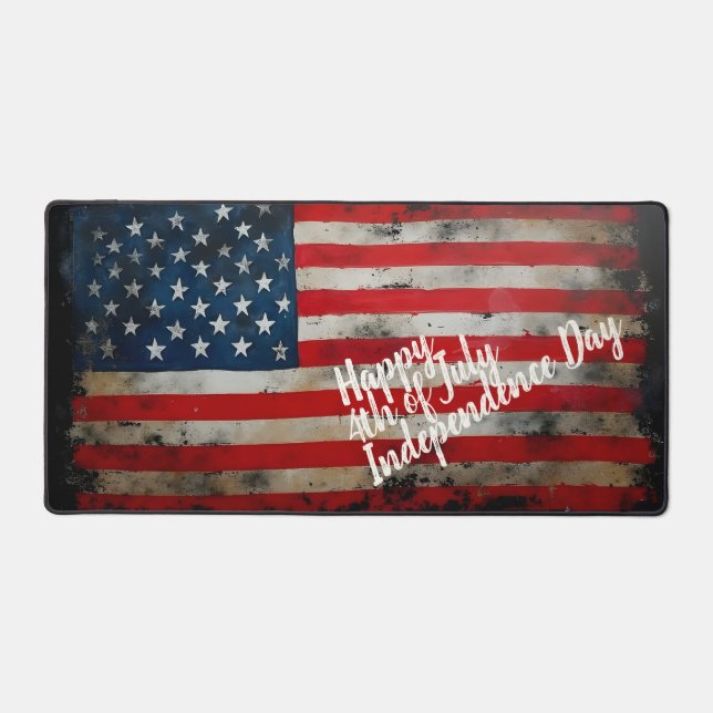 Patriotic 4th of July Independence Day Art Desk Mat (Front)