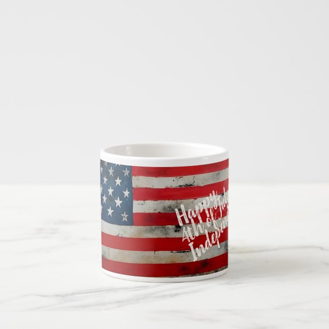 Patriotic 4th of July Independence Day Art Espresso Cup (Front)