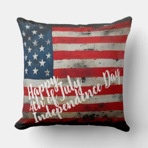 Patriotic 4th of July Independence Day Art Throw Pillow