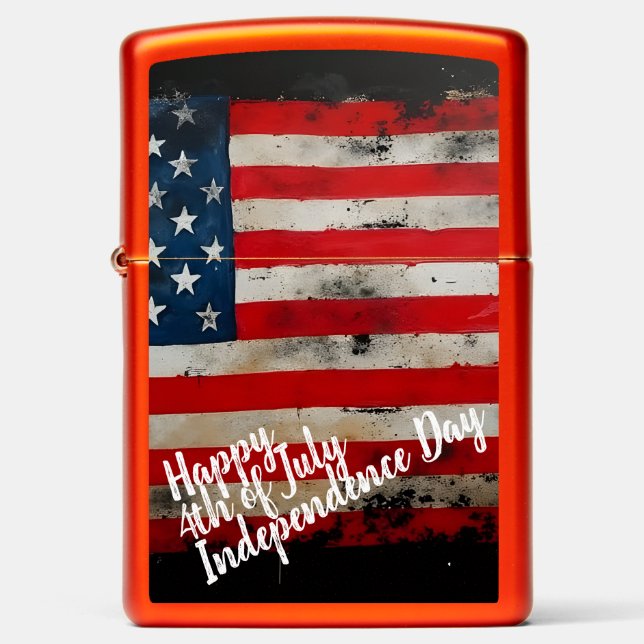 Patriotic 4th of July Independence Day Art Zippo Lighter (Front)