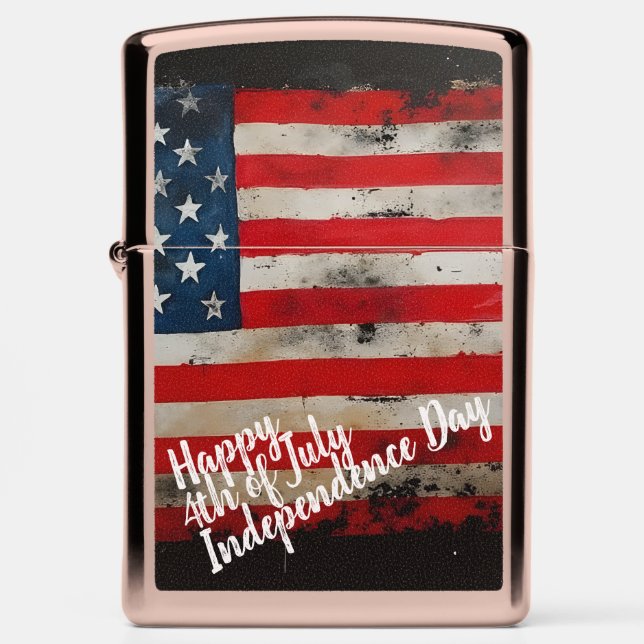 Patriotic 4th of July Independence Day Art Zippo Lighter (Front)