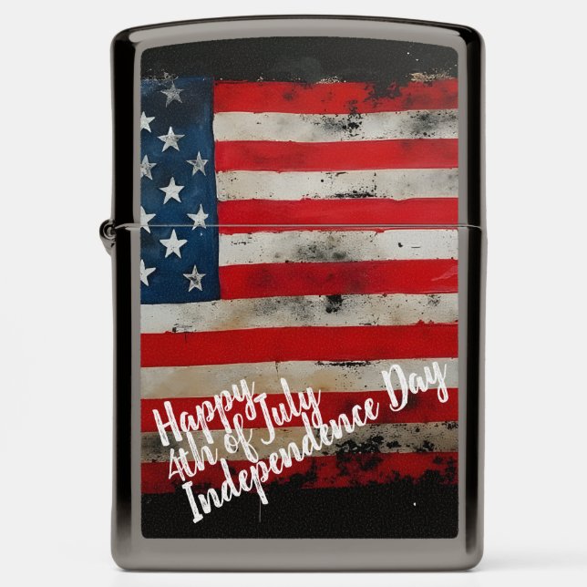 Patriotic 4th of July Independence Day Art Zippo Lighter (Front)