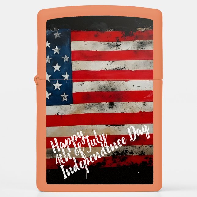 Patriotic 4th of July Independence Day Art Zippo Lighter (Front)