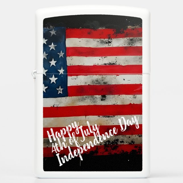 Patriotic 4th of July Independence Day Art Zippo Lighter (Front)