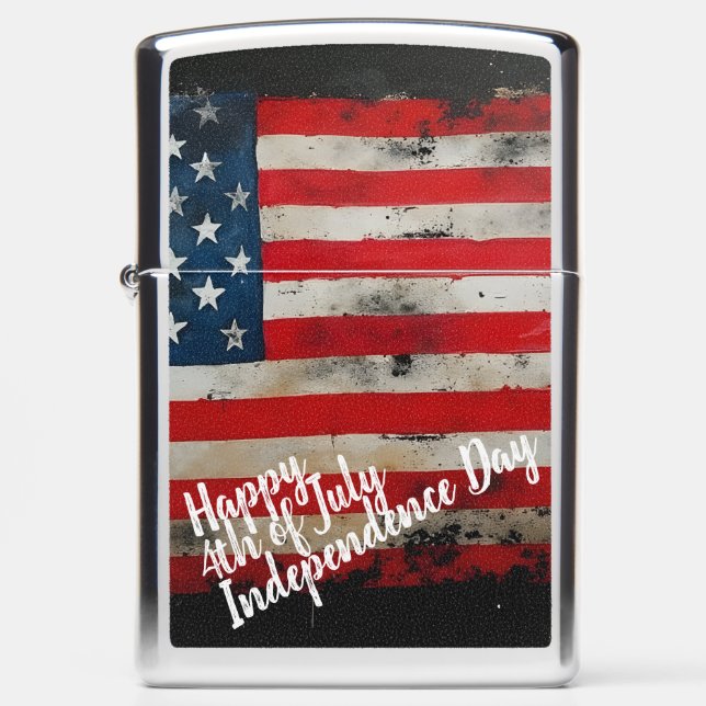 Patriotic 4th of July Independence Day Art Zippo Lighter (Front)