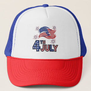Patriotic 4th of July Mesh Cap