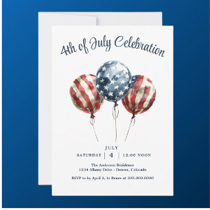 Patriotic 4th of July Party Invitation