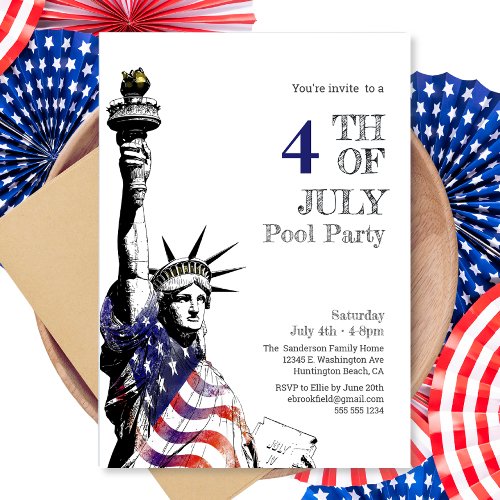 Patriotic 4th of July  Party Invitation